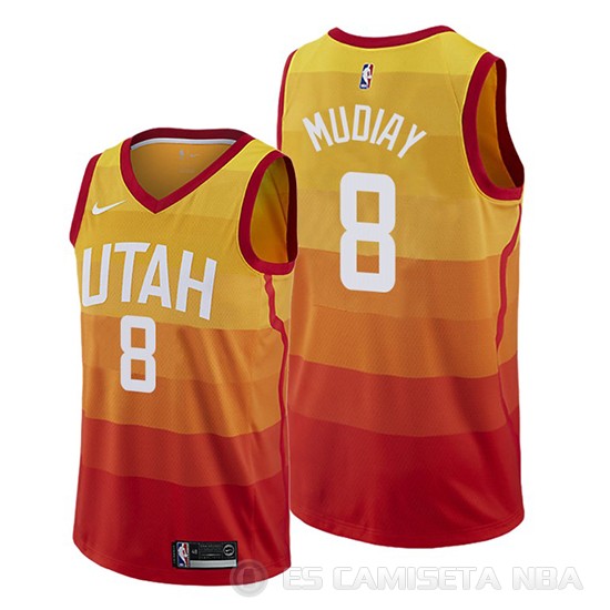 Camiseta Emmanuel Mudiay #8 Utah Jazz Ciudad Naranja - Haga un click en la imagen para cerrar